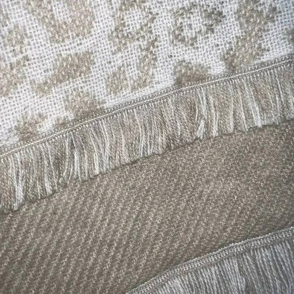 Snow Leopard print Cozy Poncho with fringe asymmetrical hem L=32-42” W=50” - Picture 7 of 7